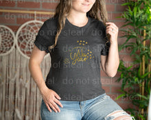 Load image into Gallery viewer, 01-22  Happy New Year Gold Foil Completed Tee
