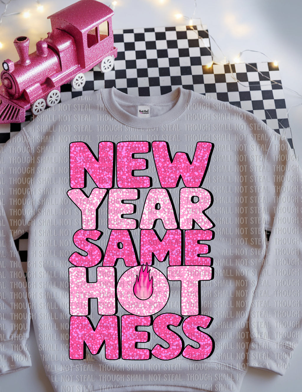 01-44 New Year, Same Hot Mess Completed Tee