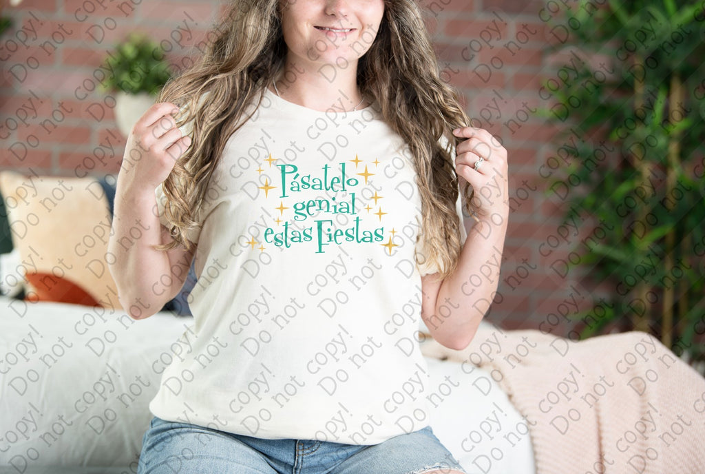 01-63 Pastelo Genial Estas Fiestas Completed Tee