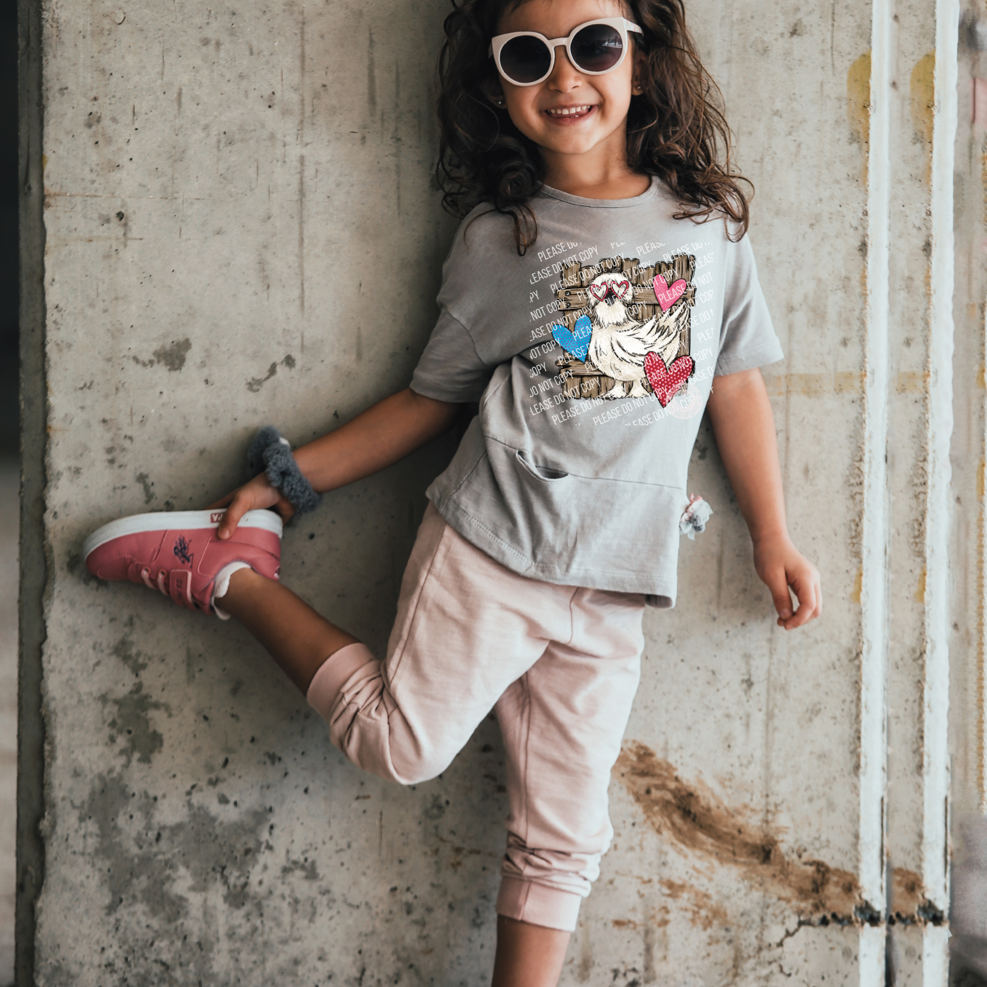 02-372 Chicken Hearts Valentines Completed Tee