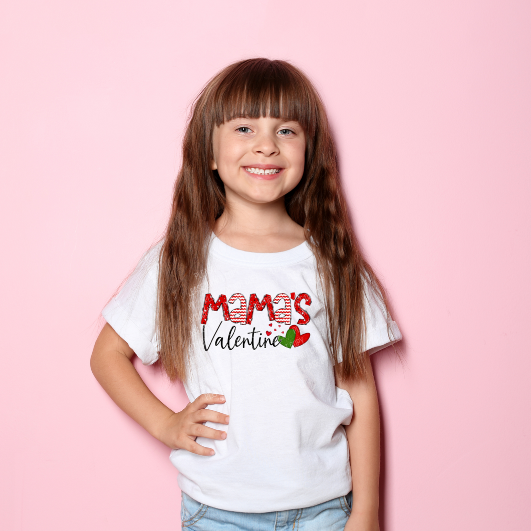 02-386 Mama's Valentine Hand Drawn Completed Tee