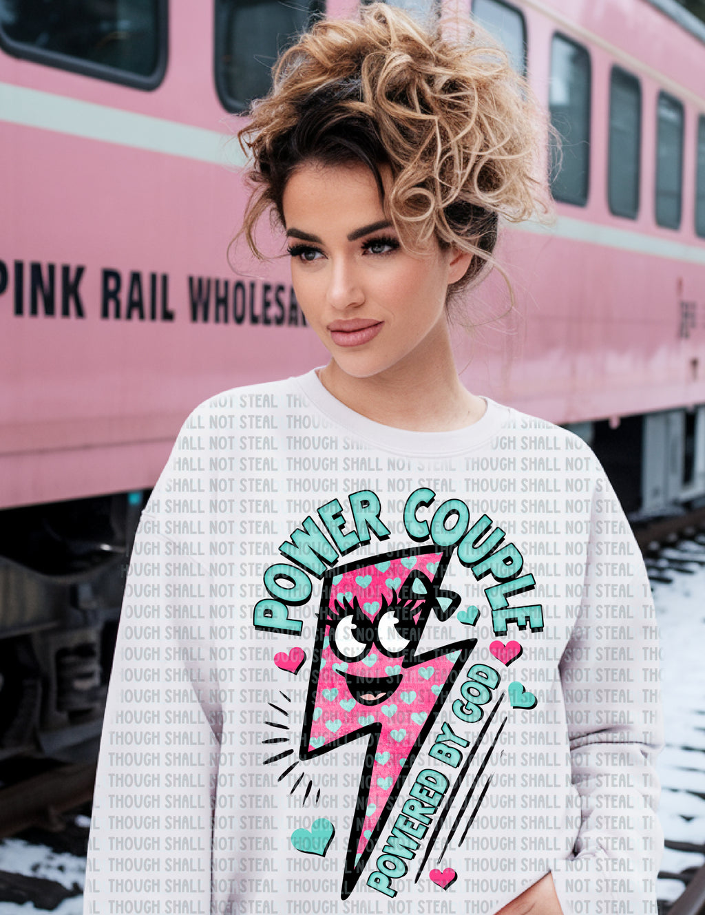 02-445 Power Couple Completed Tee