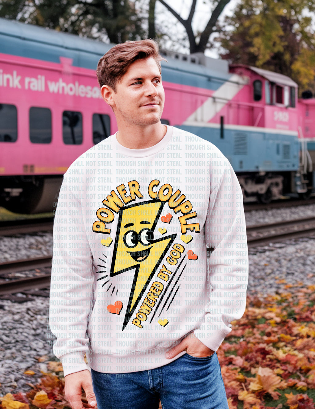 02-445 Power Couple Completed Tee