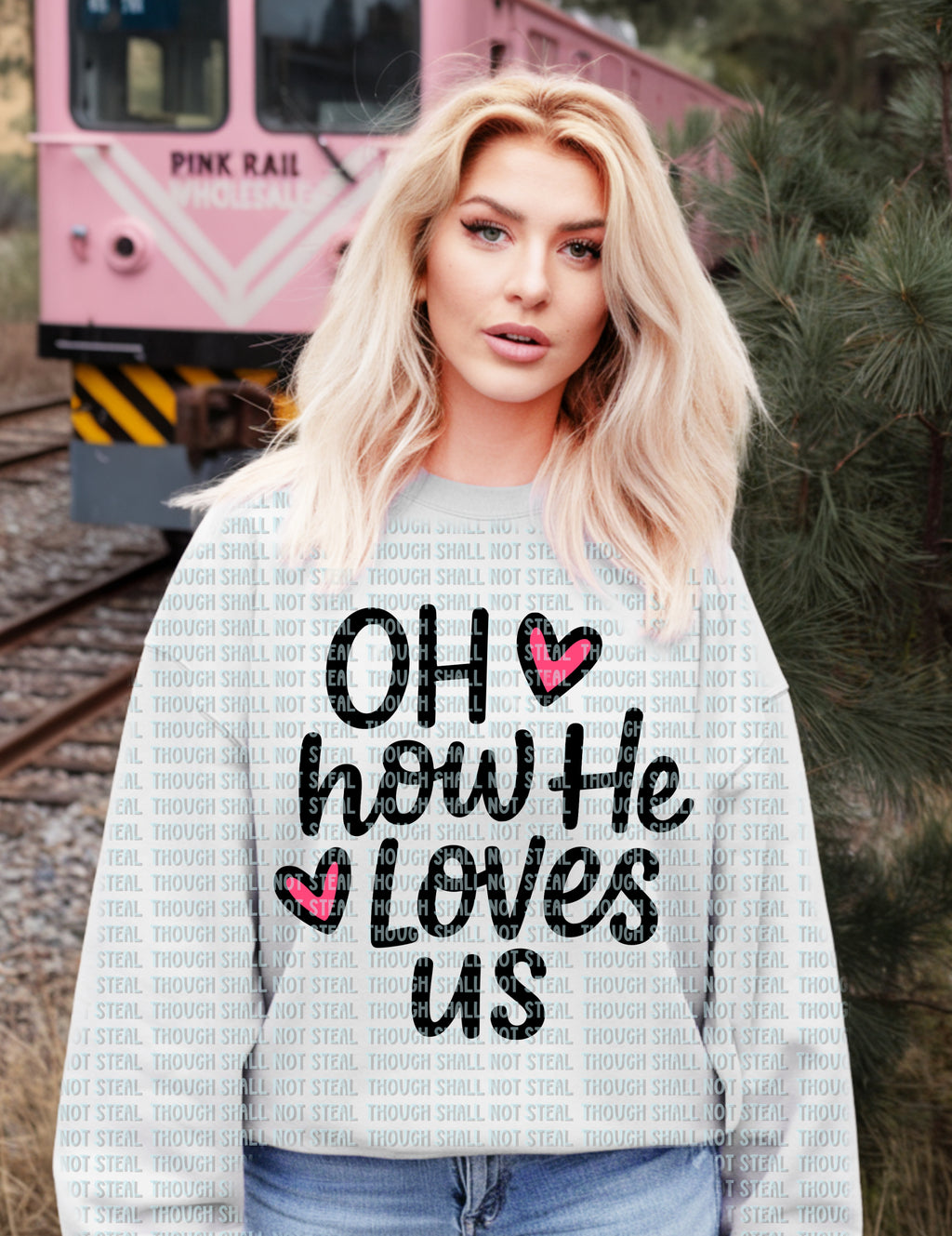 02-455 Oh How He Loves Us Completed Tee
