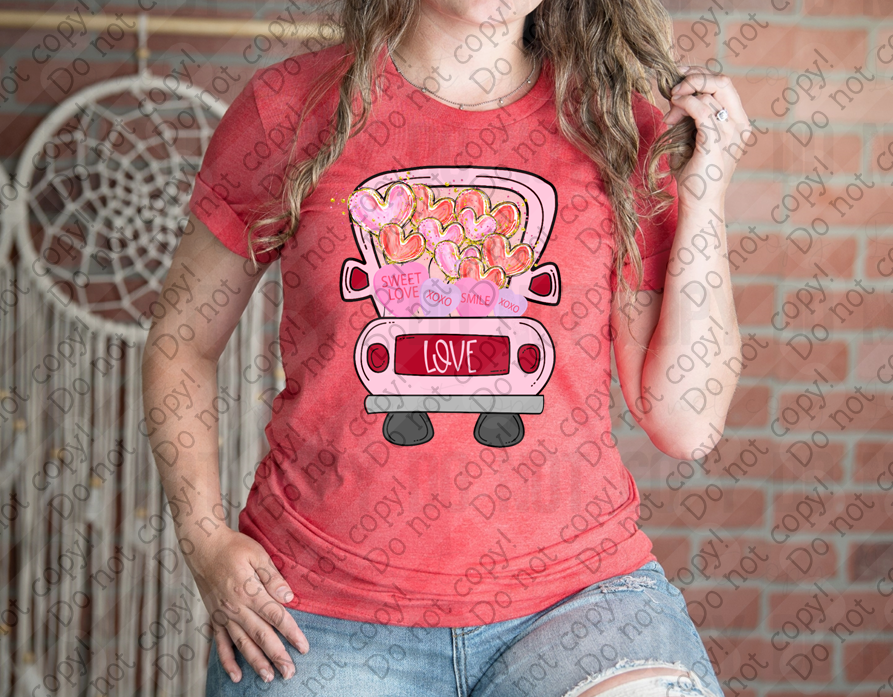 02-479 Love Truck DTF TRANSFER ONLY