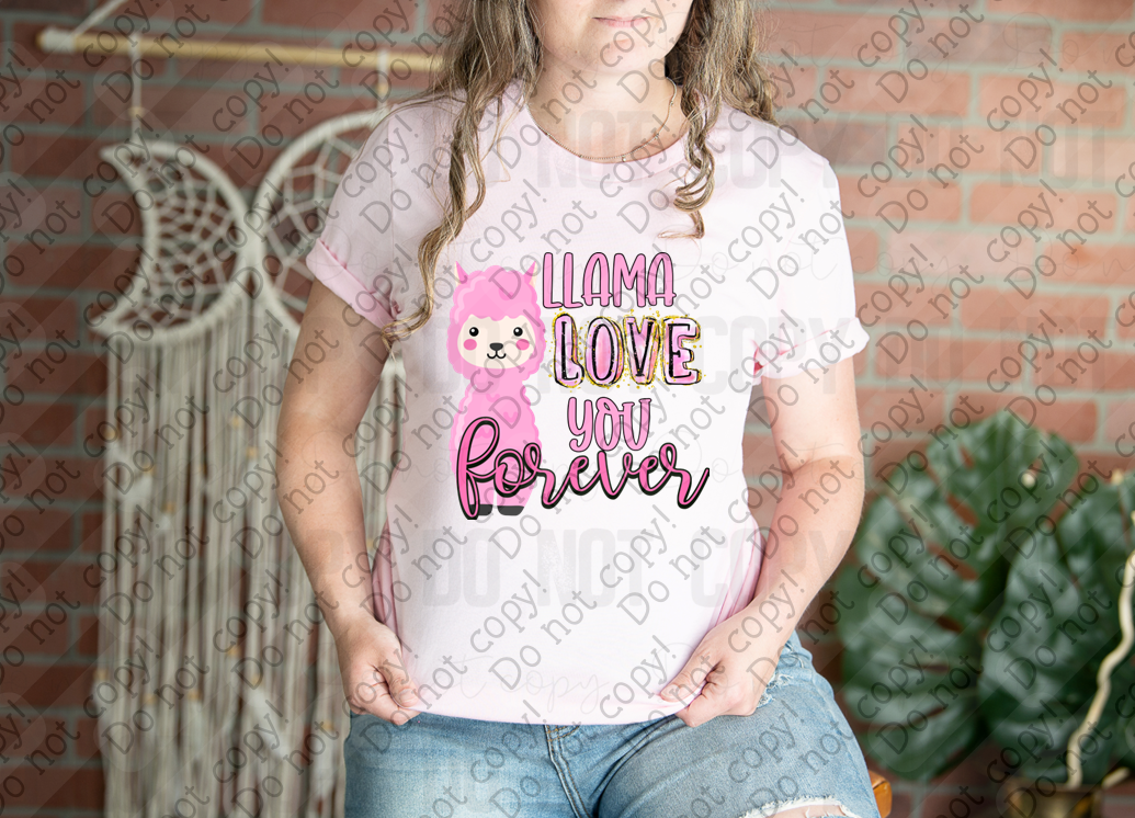 02-481 Llama Love You Forever DTF TRANSFER ONLY