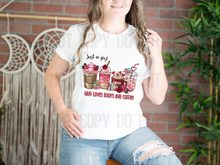 Load image into Gallery viewer, 02-53 Just A Girl Who Loves Books &amp; Coffee Completed Tee
