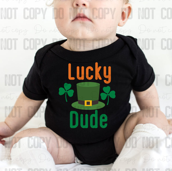 03-100 Lucky Dude with Hat DTF TRANSFER ONLY
