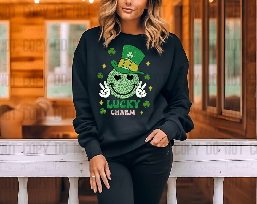 03-113 Lucky Charm Smiley Face DTF TRANSFER ONLY