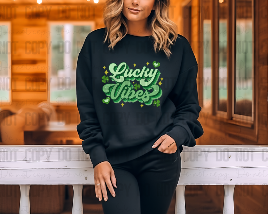 03-116 Green Lucky Vibes DTF TRANSFER ONLY