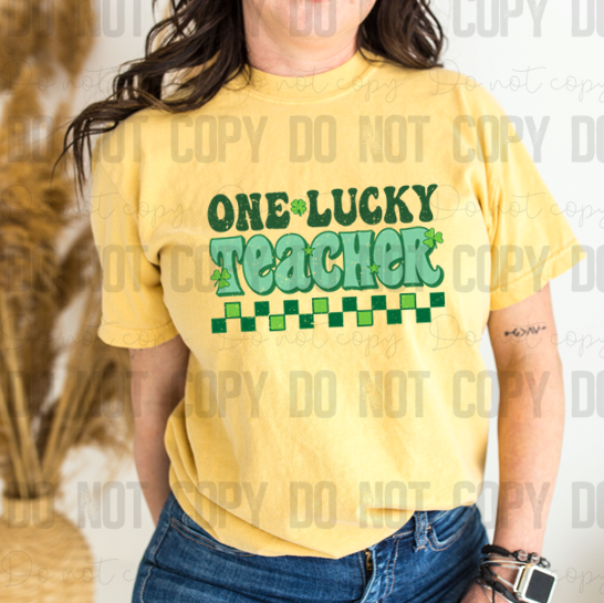 03-124 One Lucky Teacher DTF TRANSFER ONLY