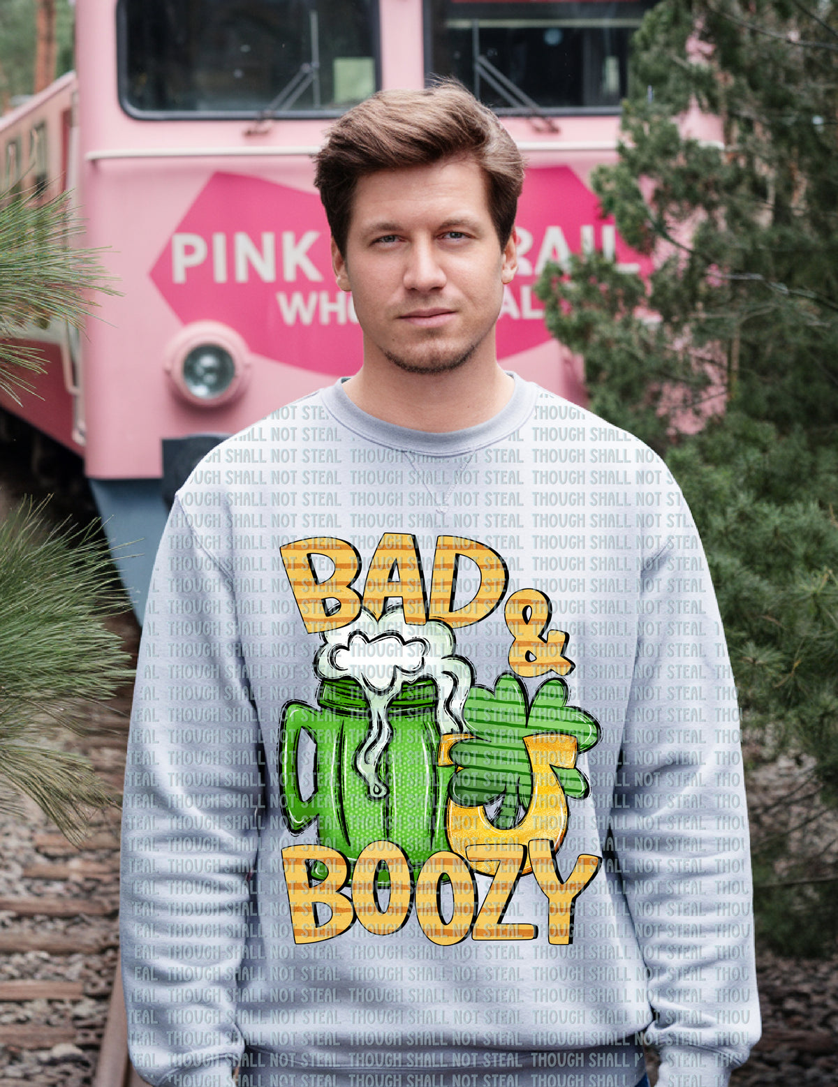 Boozy Bad 03-164 Bad and Boozy DTF TRANSFER ONLY – Pink Rail Creations