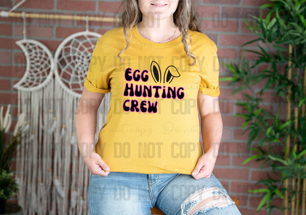 04-16 Egg Hunting Crew Pink Black DTF TRANSFER ONLY