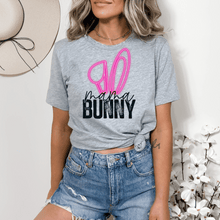 Load image into Gallery viewer, 04-35 Mama Bunny Neon Pink Ears Completed Tee
