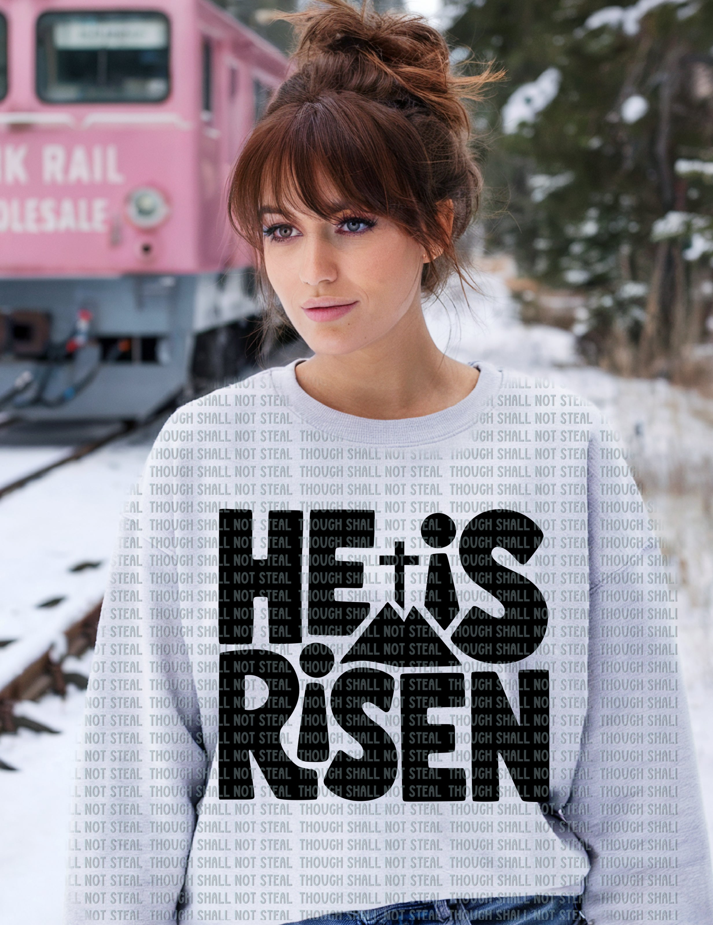 04-76 He Is Risen Completed Tee