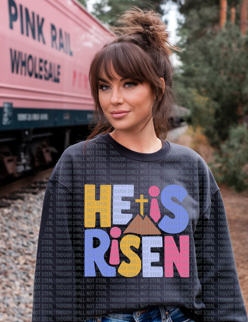 04-76 He Is Risen Completed Tee