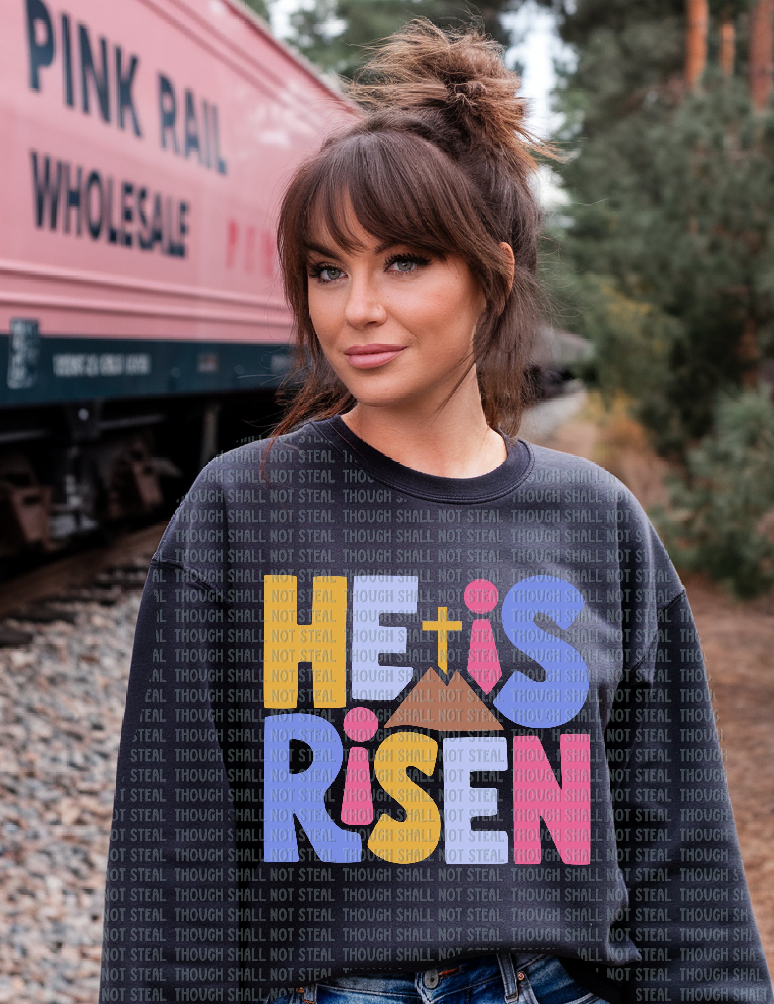 04-76 He Is Risen Completed Tee