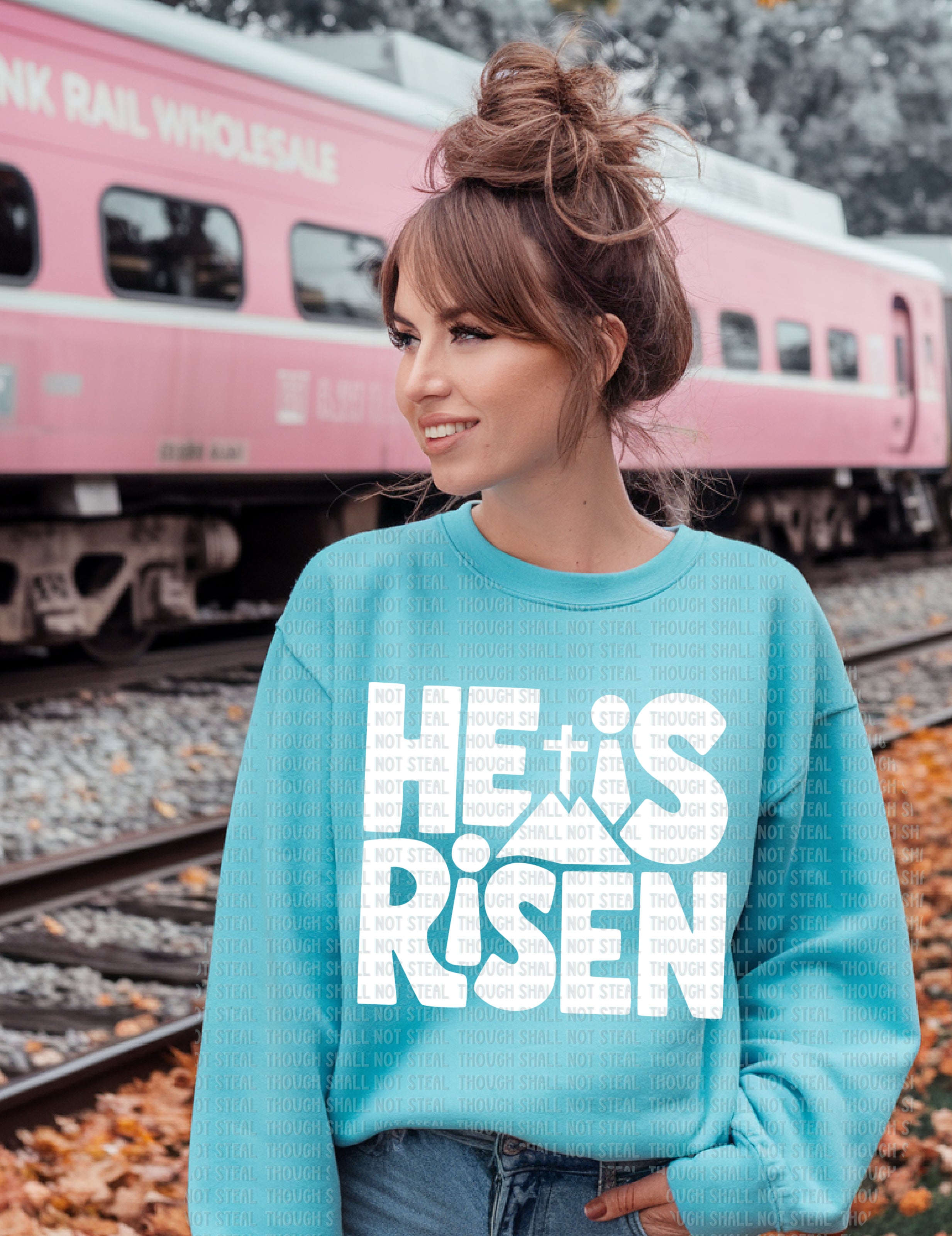 04-76 He Is Risen Completed Tee