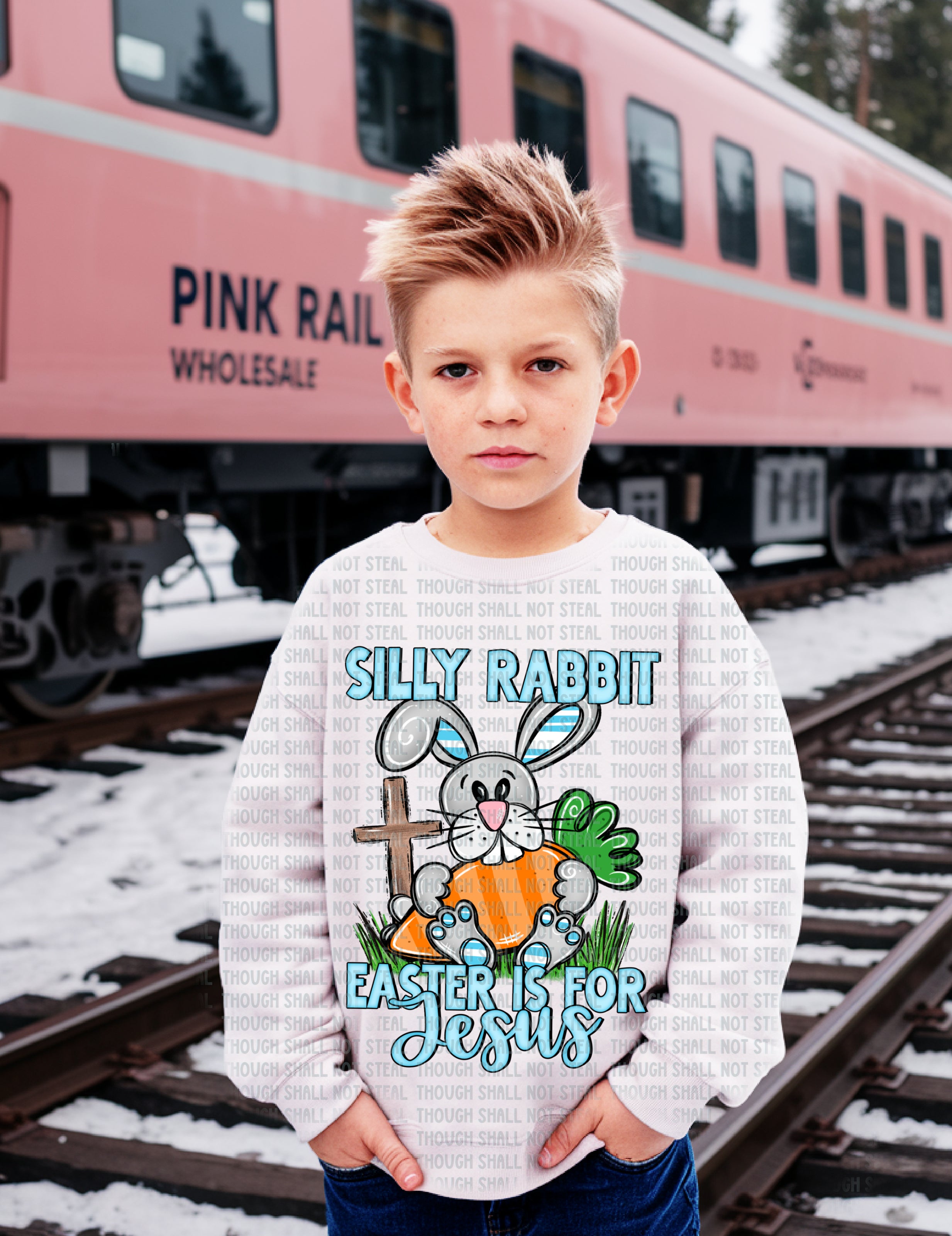 04-80 Silly Rabbit Easter is for Jesus Completed Tee