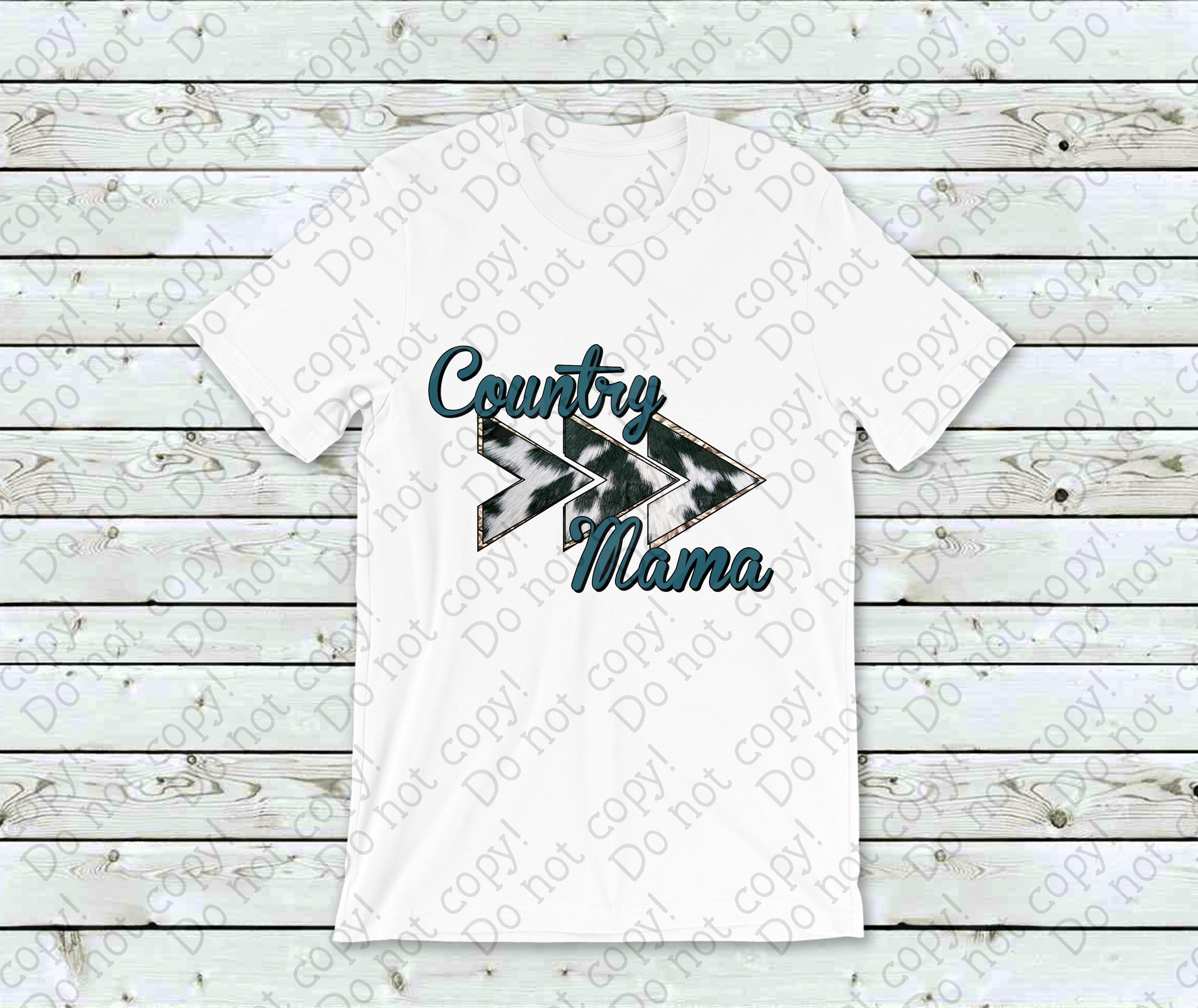 05-107 Country Mama Cow Print Completed Tee