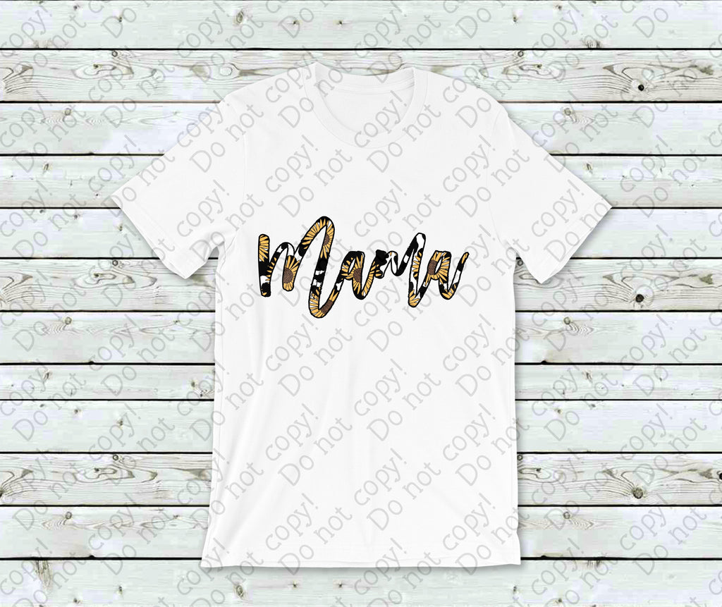 05-111 Mama Sunflowers Script Completed Tee