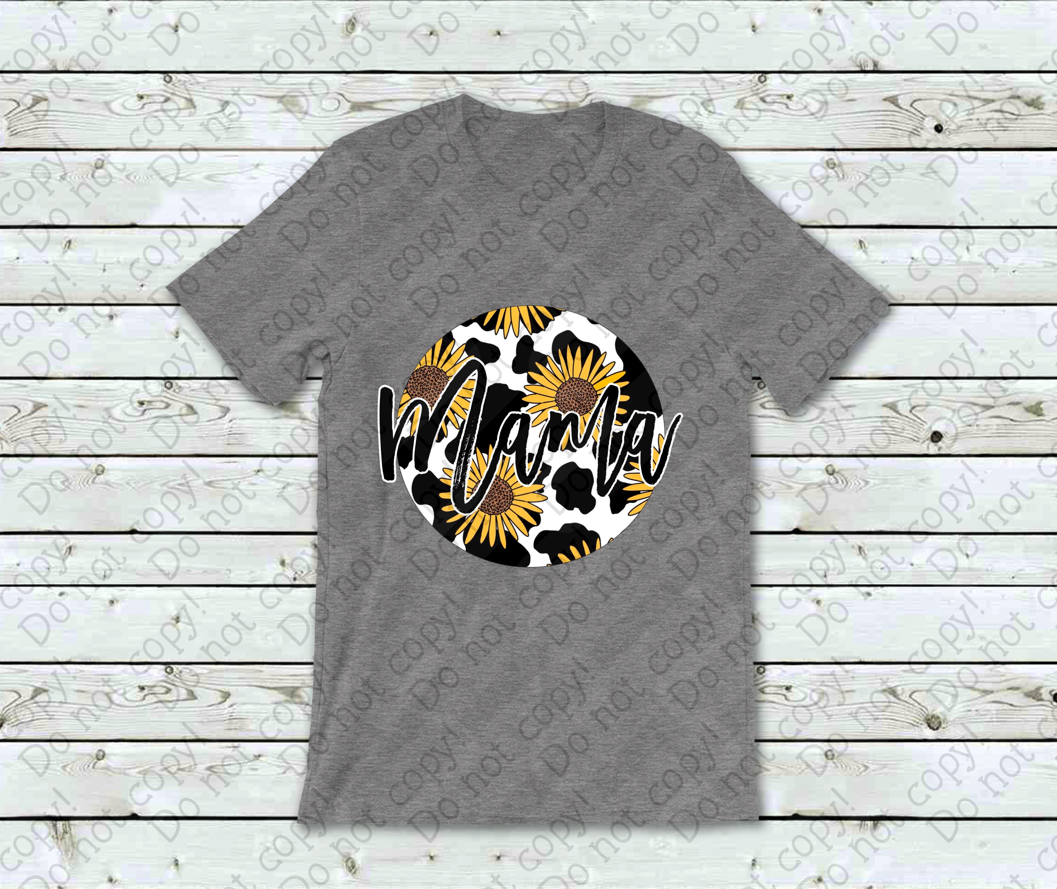 05-114 Mama Cheetah Circle Daisies Completed Tee