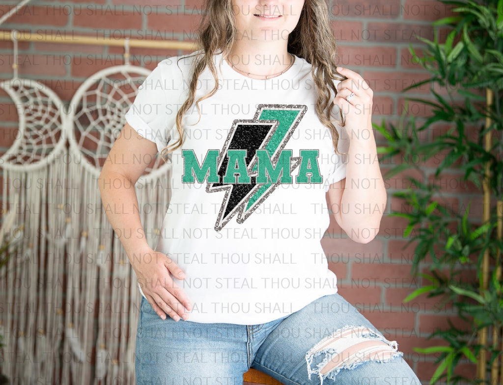 05-122 Mama or Mini with Lightning Bolts DTF Transfer ONLY