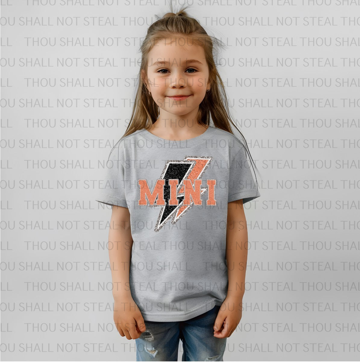 05-129 Mama or Mini with Two Lightning Bolts DTF Transfer ONLY