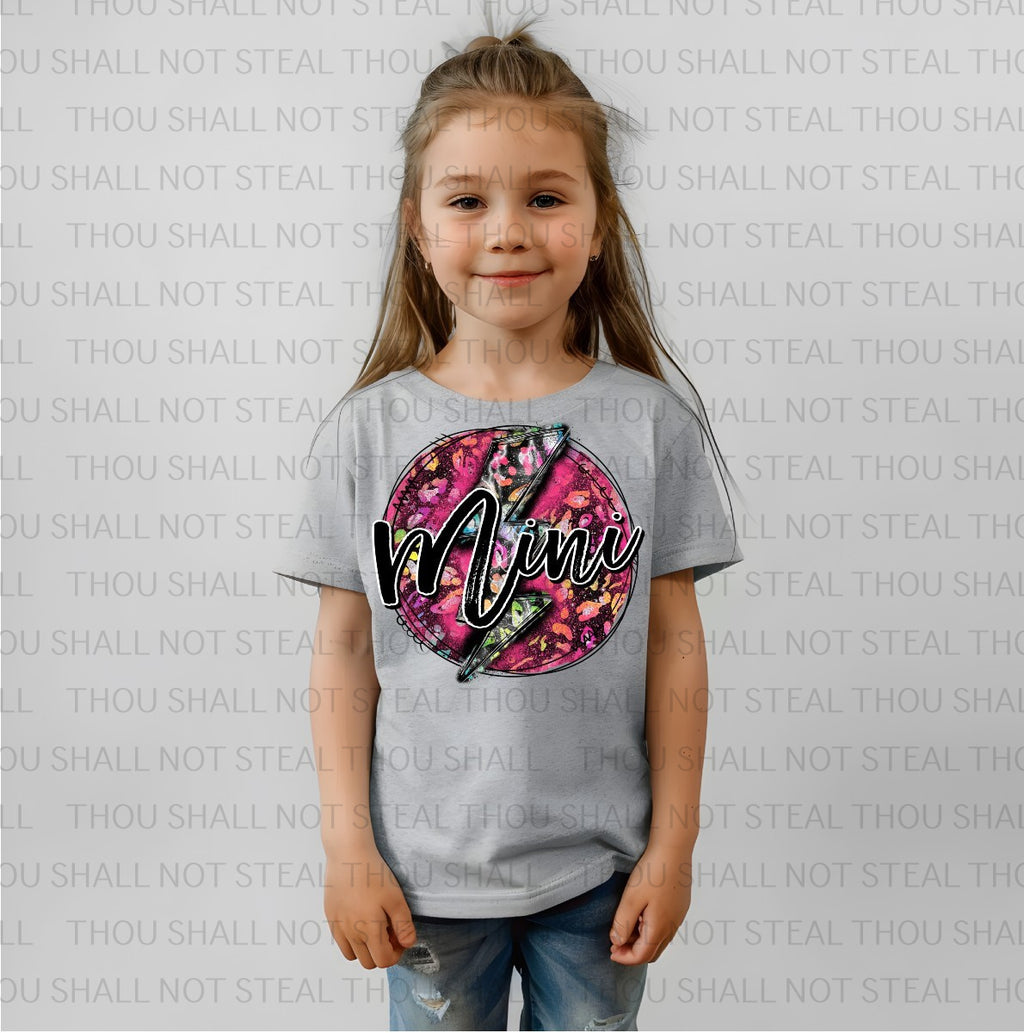 05-131 Mama or Mini with Glitter Color Circle DTF Transfer Only (Choose One)