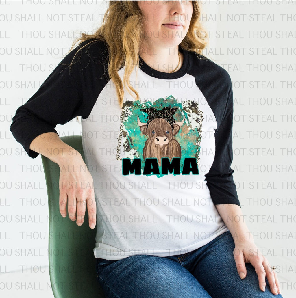 05-132 Mama or Mini with Baby Cow DTF Transfer Only