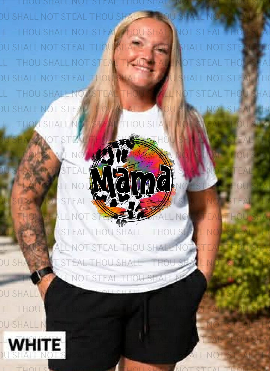 05-135 Mama Bright Colored Circle Completed Tee