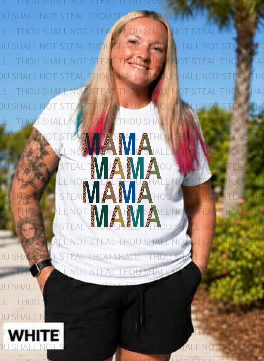05-137 Mama Cheetah Stacked DTF Transfer Only