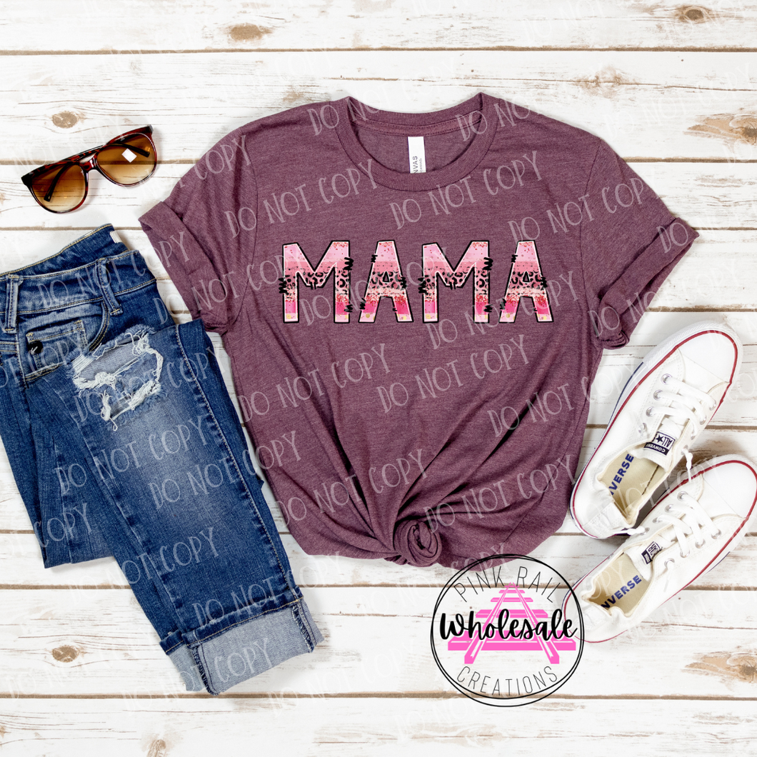 05-29 Pink Mama Cheetah Doodle Completed Tee