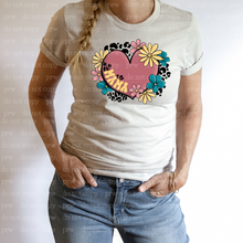 Load image into Gallery viewer, 05-39 Mama Cheetah Floral Heart Completed Tee
