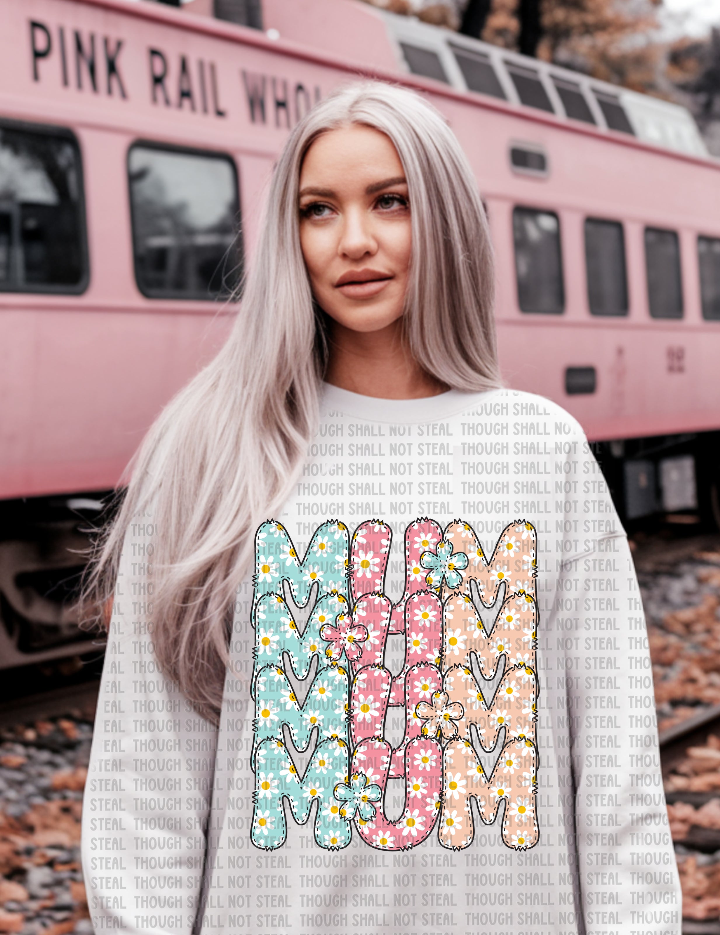 05-77 Floral Mum Completed Tee