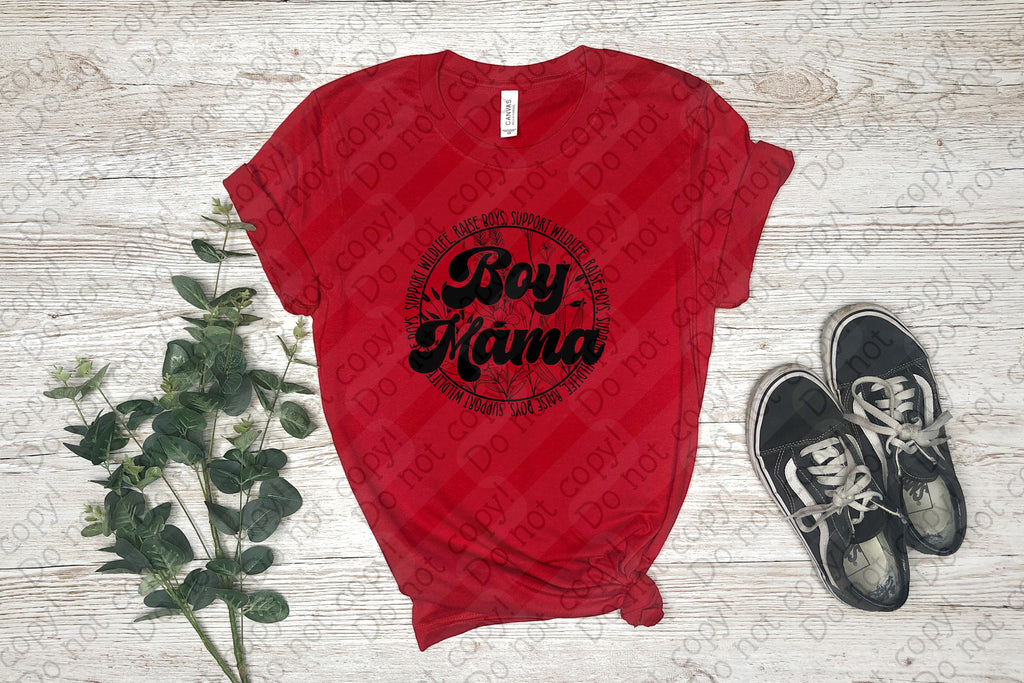 05-95 Boy Mama Floral Circle Completed Tee