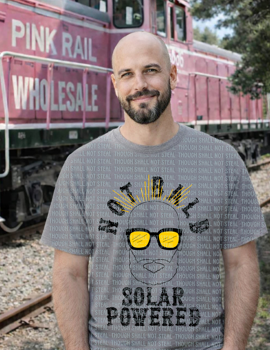 06-151 Not Bald Solar Powered Completed Tee