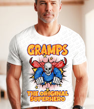 Load image into Gallery viewer, 06-17 Gramps - The Original Superhero Completed Tee
