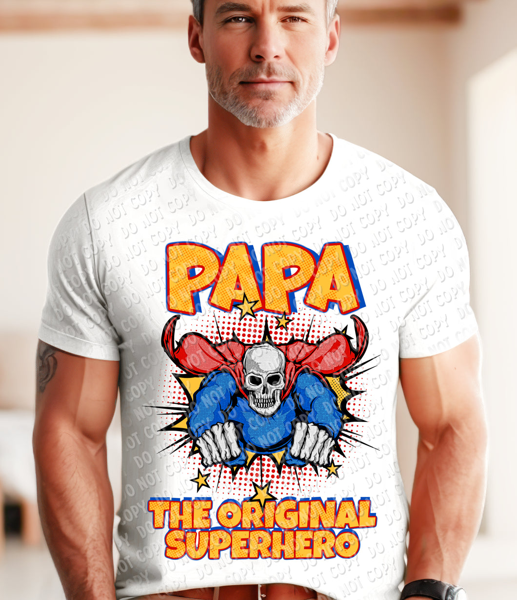 06-19 Papa The original superhero DTF TRANSFER ONLY