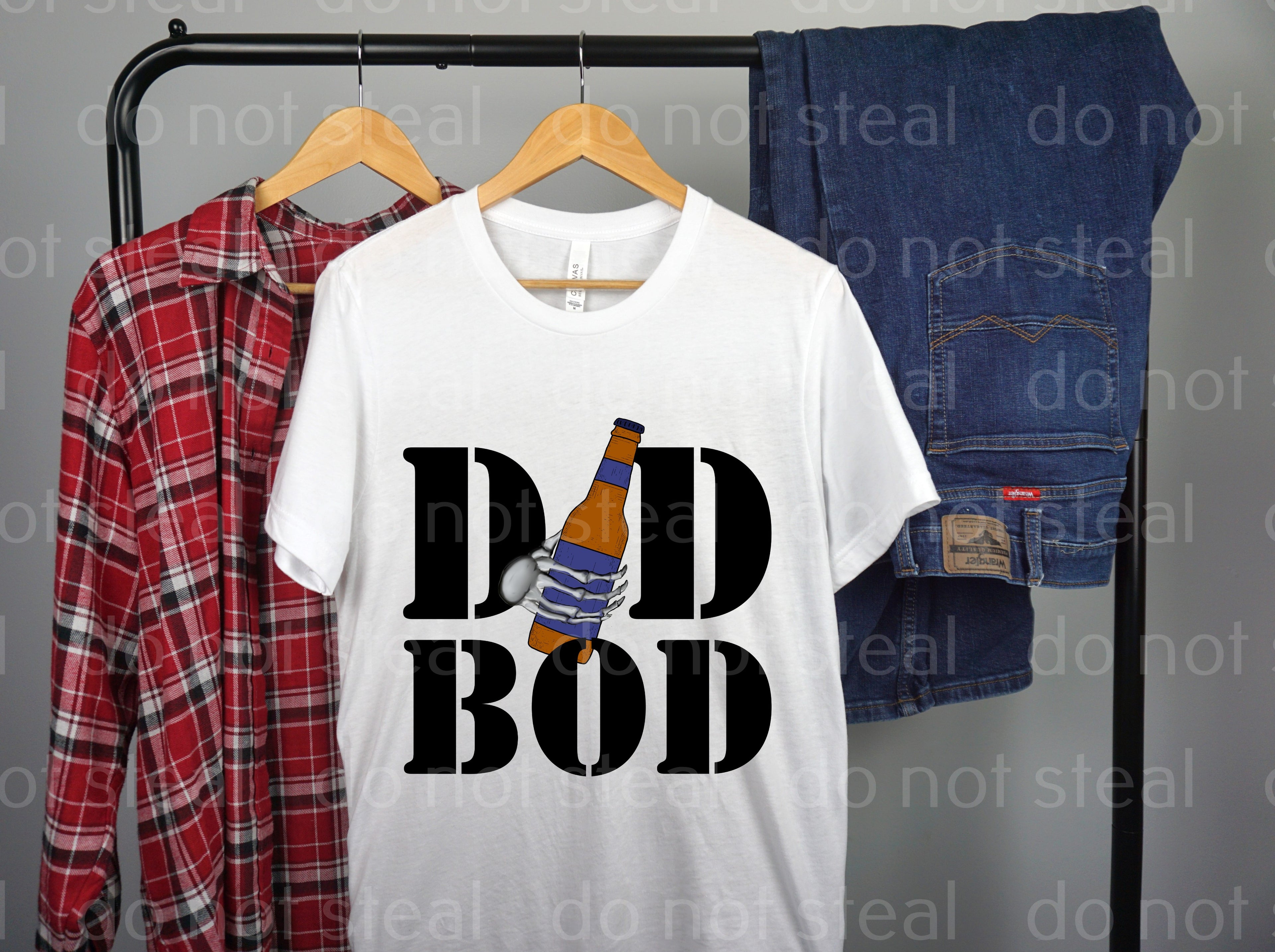 06-46 DAD BOOD WITH A BROWN BEER BOTTLE DTF TRANSFER ONLY