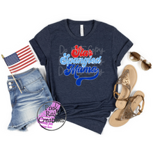 Load image into Gallery viewer, 07-03 Stars Spangled Mama Red, Light Blue, Dark Blue Completed Tee
