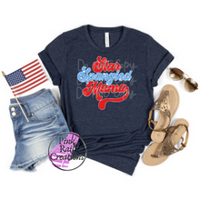 Load image into Gallery viewer, 07-04 Stars Spangled Mama Red, Light Blue, Red Completed Tee
