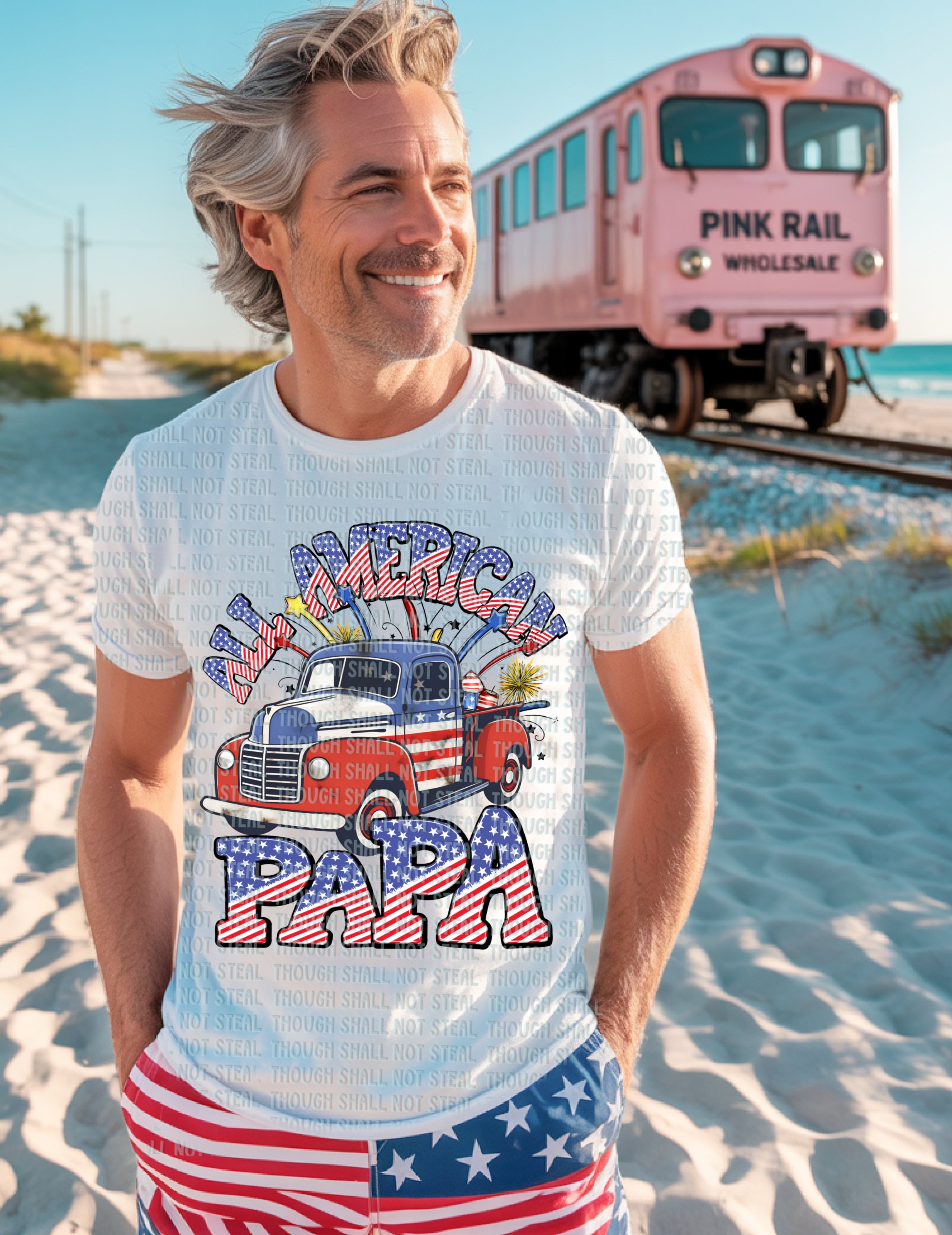 07-115 D All American Papa DTF Transfer Only