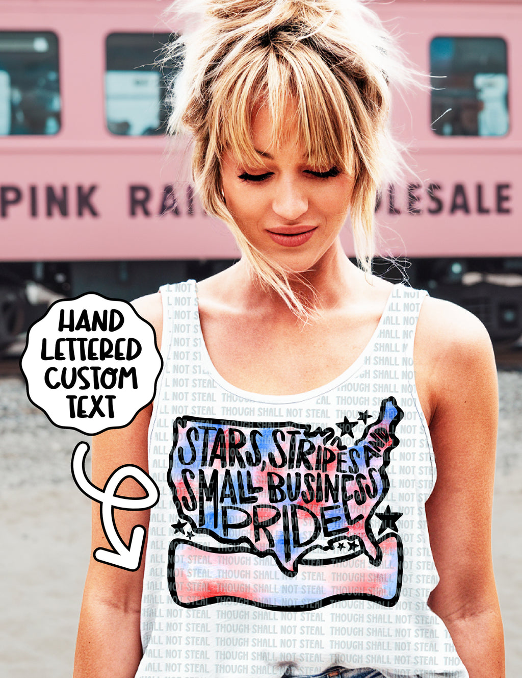 07-118 Stars And Stripes Blank Colored Completed Tee