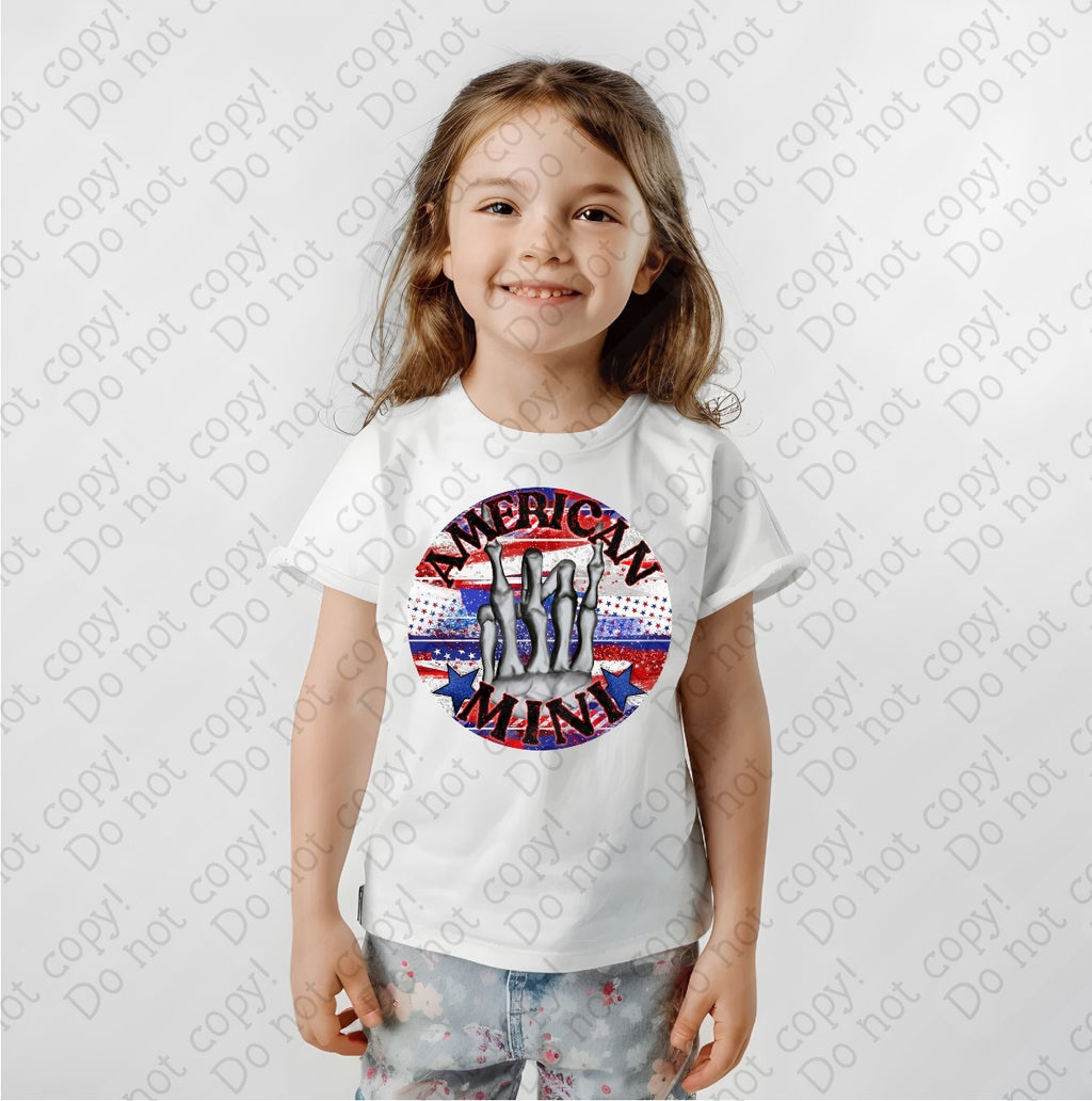 07-127 American Mini with Skeleton Hand Completed Tee