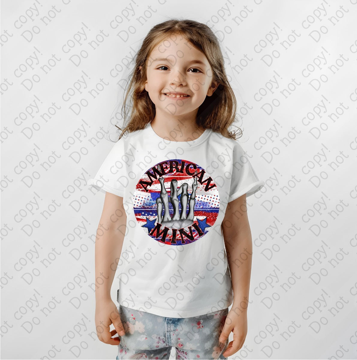 07-127 American Mini with Skeleton Hand Completed Tee