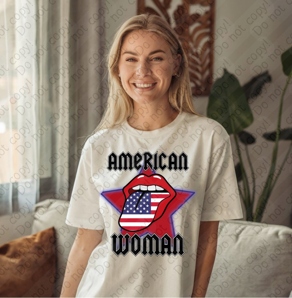 07-132 American Woman Lips Completed Tee