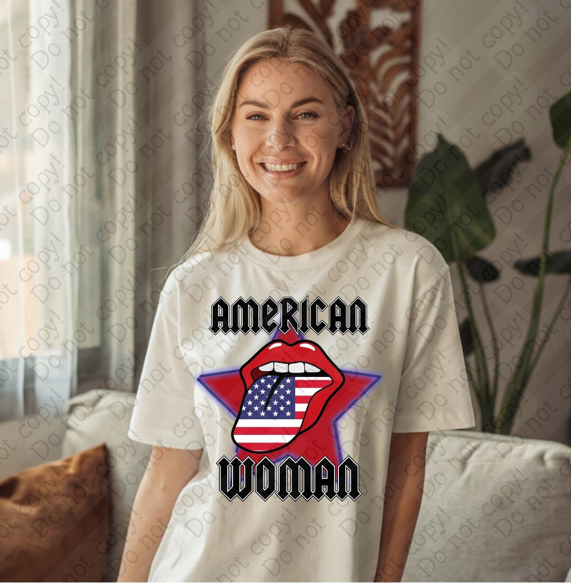 07-132 American Woman Lips Completed Tee
