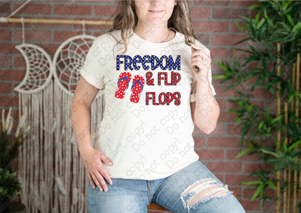 07-140 Freedom & Flip Flops Completed Tee