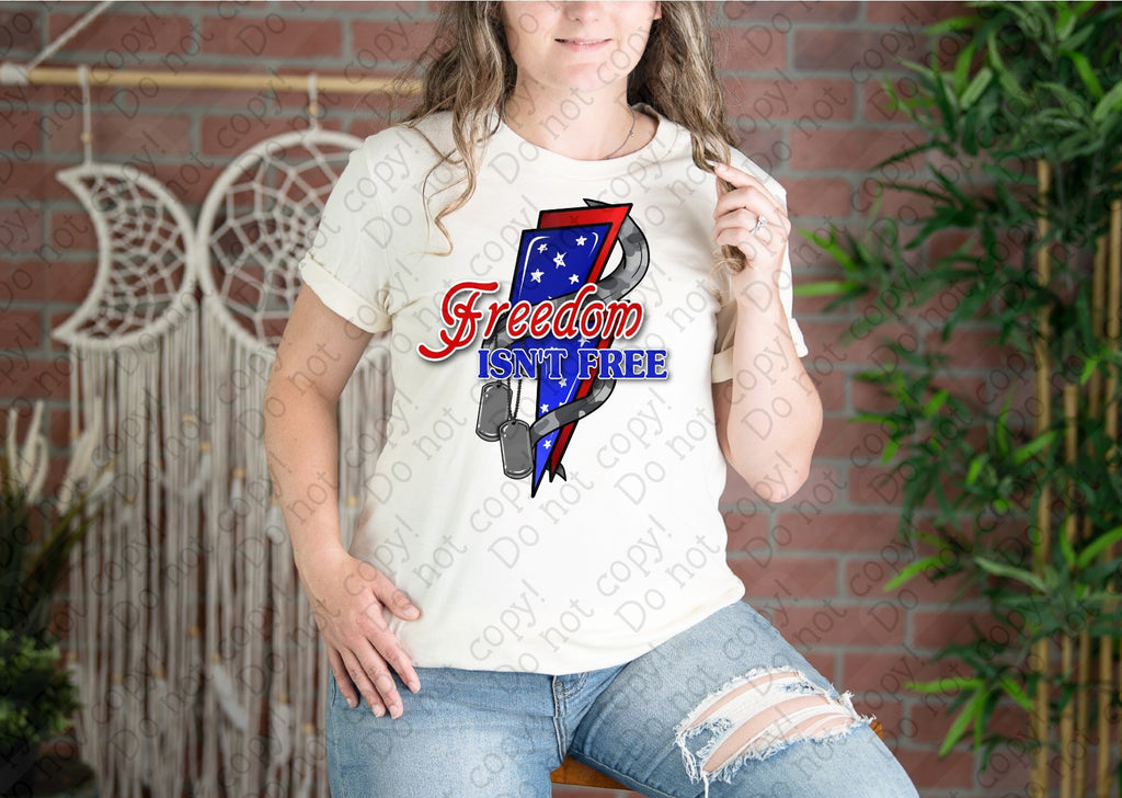 07-143 Freedom Isn't Free Red and Blue Completed Tee